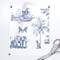 Toile Jungle Animals Monochromatic Safari Giraffe Elephant Butterfly Monkeys Du Jouy Custom Printed Fabric by Spoonflower Various Fabrics by the Yard or Fat Quarter